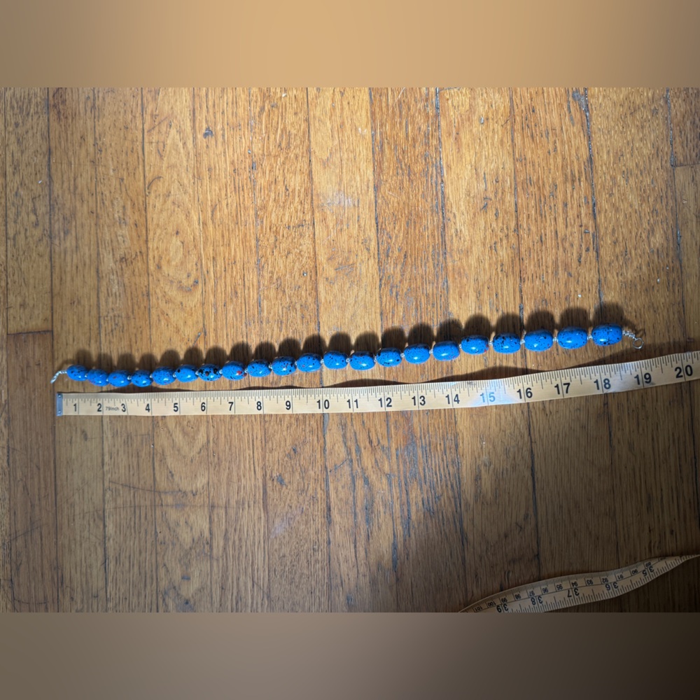 60s Vintage Blue Beaded Necklace - Picture 5 of 5
